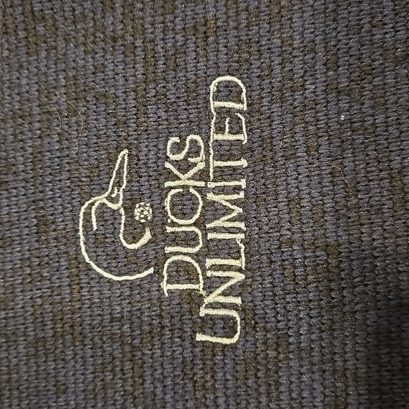 DUCKS UNLIMITED FLEECE 1/4 ZIP SHERPA COLLAR PULLOVER. BLUE. SIZE X-LARGE. - Picture 6 of 11